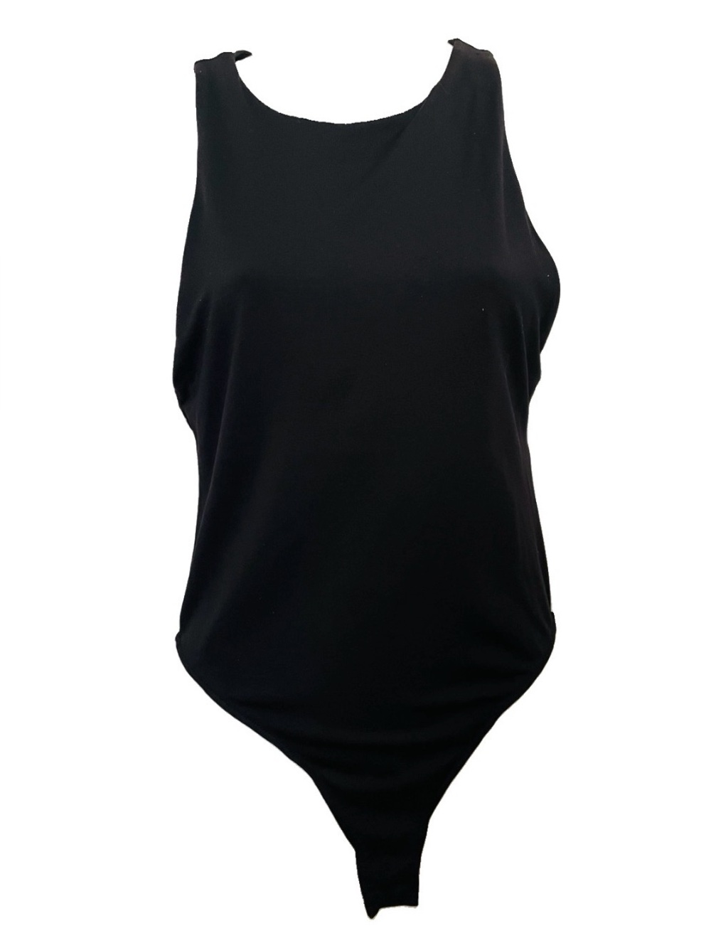Women's Classic Black Sleeveless Bodysuit Medium As-Is